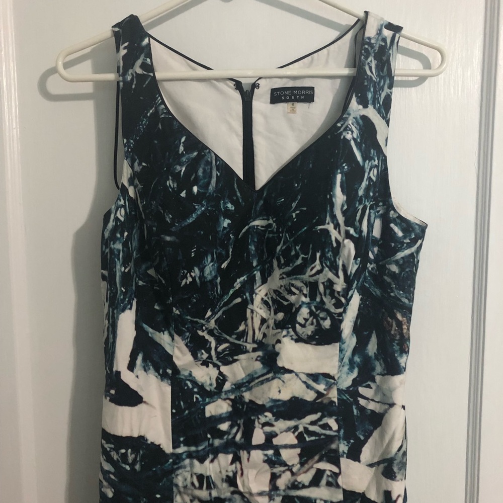 Sleeveless Midi Dress Foliage Print Size 8